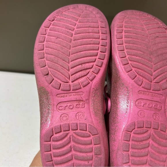 Crocs Sparkly Pink Kids Shoes size 13C - Picture 6 of 6